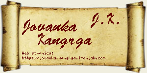 Jovanka Kangrga vizit kartica